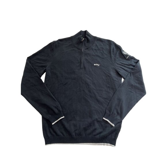 BOSS Zallo Half Zip Pullover in Black